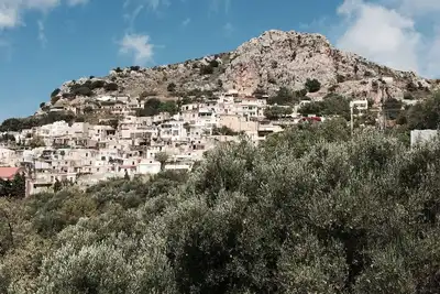 Stone house facing the  Lybian sea in a beautiful cretan village