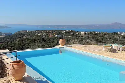 3 bedroom villa with private infinity pool and panoramic sea and mountain views.