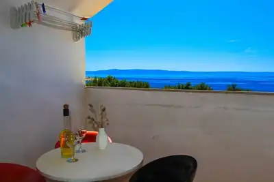 Image de Appartement de deux chambres avec le balcon et la vue sur le mer Makarska (A-15200-d)