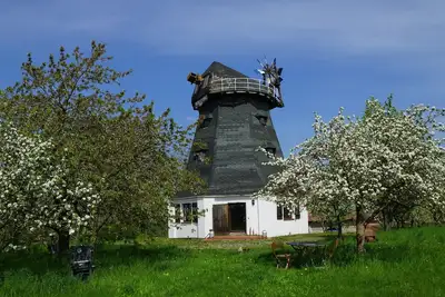 Image de Un moulin à vent pour tomber amoureux, la famille et les chiens avec un grand jardin