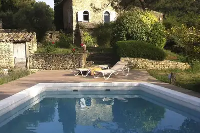 Image de Maison en pierre avec piscine – Vue exceptionnelle Luberon– 4 chambres, Bonnieux