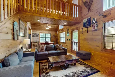 Image de Cabine pour chiens avec bain à remous privé, vue sur la montagne, deux cheminées, tennis de table