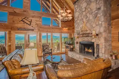 Une vue à retenir: luxueuse, spacieuse et vue sur ce monde! Foyer au bois.