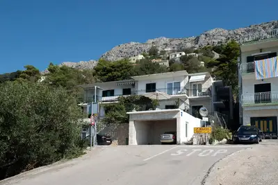 Appartement de deux chambres avec le balcon et la vue sur le mer Brela, Makarska (A-16603-b)