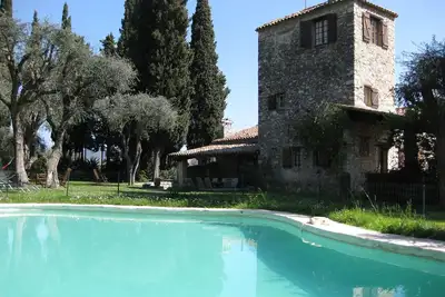 Image de Superbe villa de ferme en pierre avec vue sur la mer, piscine chauffée