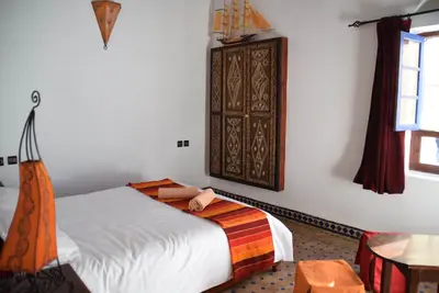 Riad de charme avec terrasse vue mer proche de la Skala - Chambre double
