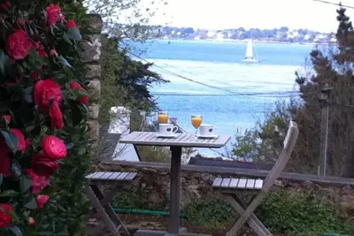 Image de Maison récente avec vue mer à l'ile aux Moines. Maison avec jardin