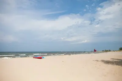 Image de Vintage plage du lac Michigan Cottage