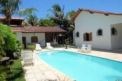 Image de Maison coloniale avec grande piscine, jardin avec cocotiers - 2 suites
