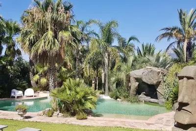 Image de Demeure d'exception dans un jardin tropical d'inspiration de l'ile de Paques