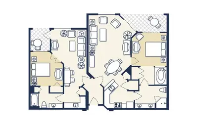 Image de 2 Bdr / 2 Ba resort près de Disneyworld (unités / chambres séparées)