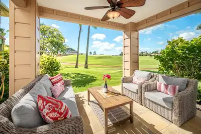 Image de Poipu Rental sur un terrain de golf primé Central A / C au rez-de-chaussée * Pili Mai 11m *