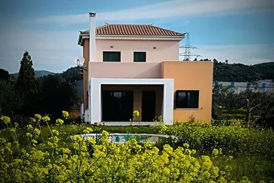 Image de Maison avec piscine, jardin et cheminée