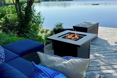 Image de Beautiful isolée magnifique chalet au bord du lac sur 62 acres, sauna, wi,
