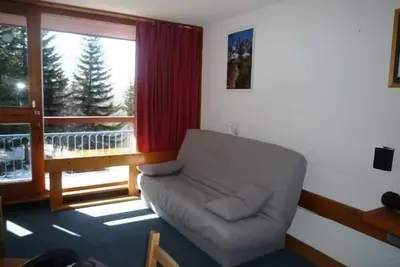 Image de À 100m des pistes de ski, 8ème étage, vue vallée, balcon, télévision, 30m², Les Arcs
