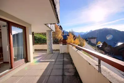 Image de À 150m des pistes de ski, 1er étage, vue montagne, télévision, casier à ski, 48m², Peisey-Vallandry