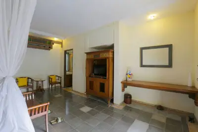 Villa de 2 chambres, salon à ciel ouvert avec vue sur le parc et les rizières