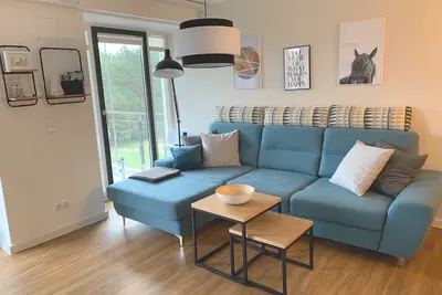 Image de Fantastique au 3ème étage avec balcon et vue mer, 2 chambres, 64m2, style scandinave