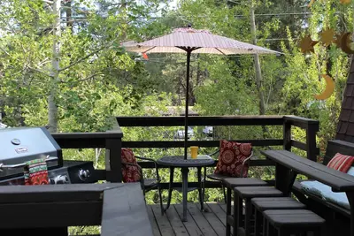 Image de Détendez-vous au Mountainaire Manor> Spa dans les pins avec salle de cinéma