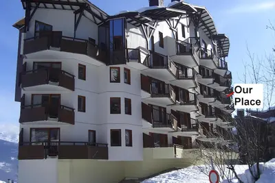 Image de Ski a pied la Tania apartement avec balcon orienté plein sud