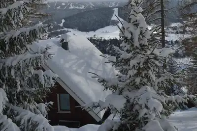 Image de Adorable chalet perché dans la foret avec vue imprenable sur le domaine skiable.
