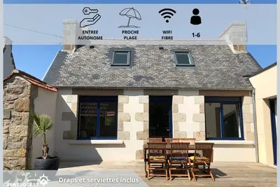 Image de Maison bretonne moderne 5 min de la plage - Côte de Gratine Rose - 3*