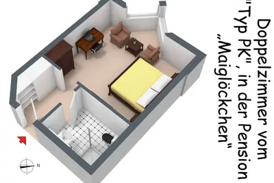 Chambre double Pk 02-05 - c) Pension muguet (chambre double incl. petit-d��jeuner)