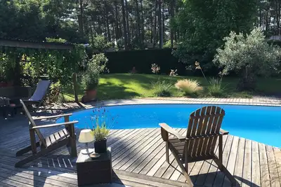 Image de Villa avec piscine entre bassin  et ocean  presqu'ile du cap ferret.