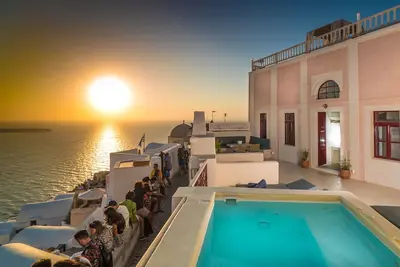 Image de Villa Sunset à Oia avec mini-piscine extérieure chauffée