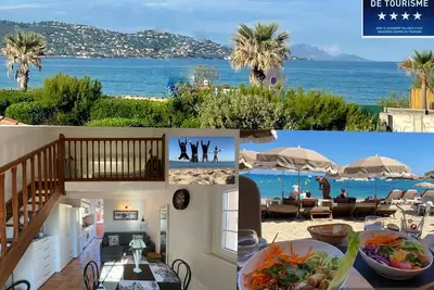 Image de T2 en duplex 4*, refait a neuf, face a la  plage de la Nartelle. Clim/wifi fibre