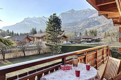 Image de Chalet chaleureux 120m² aux Houches, 6\/8 pers, vue montagnes, jardin