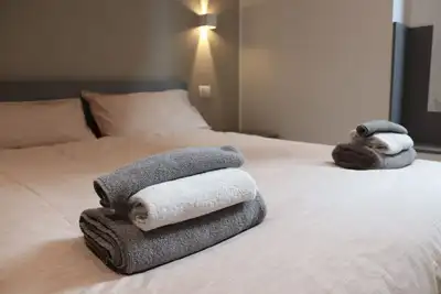 Appartement avec wifi (fibre 1000), lit et canapé convertible à 2 pas du centre