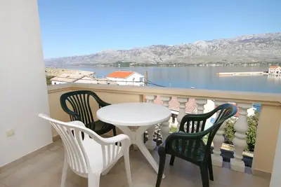 Image de Garçonnière avec la terrasse et la vue sur le mer Vinjerac, Zadar (As-3248-i)