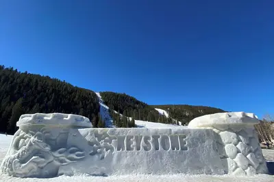 Image de Venez profiter de ce fantastique condo de 2 chambres à pied des remontées mécaniques de Mountain House! Vous allez adorer la vue sur les zones humides et les pentes Keystone depuis le salon et le balcon. Les plafonds voûtés et les fenêtres donnent au s.