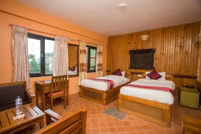 Image de Chambre avec vue sur la montagne, plancher élevé, climatisation, douche chaude 24h / 24