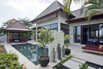 Image de Vue sur le champ de riz Sahaja Villa 1 à Bali paisible