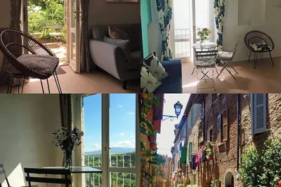 Image de Luxe contemporain dans une maison de ville médiévale avec vue sur la campagne ombrienne