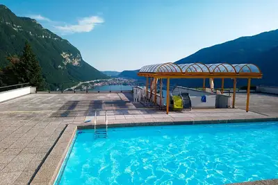 Image de Lac de Lugano, piscine chauffée, balcon sud, idéale pour les enfants