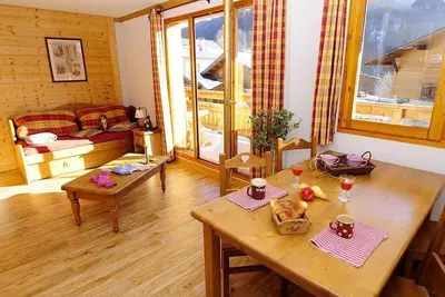 Image de 20m du centre station, remise en forme, piscine, terrasse, balcon, parking, télévision, casier à ski