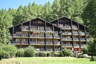 Image de Appartement en résidence à Zinal - 1 chambre à 2 lits - 1 chambre à 2 lits superposés - séjour - Tv