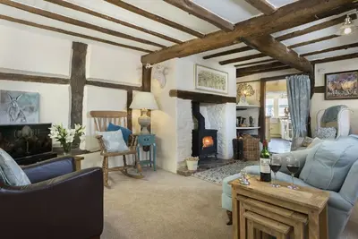 Image de Un animal de compagnie, chalet de caractère, quatre couchages. Sur le sentier du village noir et blanc du Herefordshire.