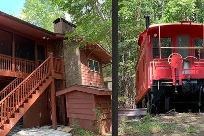 Image de Belle maison spacieuse avec véritable antiquité Caboose et vue sur la montagne!