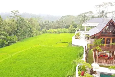 Image de Villa avec piscine privée paisible - 9 Br avec vue imprenable sur le champ de riz vert