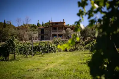 Image de Villa en pierre accessible en fauteuil roulant, située dans une position vallonnée à 2 km du village