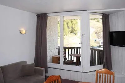 Image de Grand studio 4 pers, skis aux pieds, balcon Sud