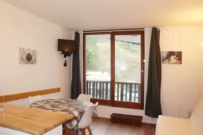 Image de Studio 4 pers skis aux pieds, balcon sud