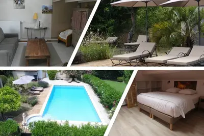 Image de Grand gîte de 65 m2, terrasse et jardin privé, barbecue, grande piscine