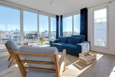 Image de The Nordic House: vue mer, terrasse sur le toit, rampe de mise à l'eau, chaise de plage, sauna