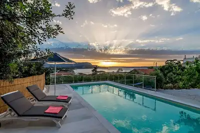 Image de Coucher de soleil incroyable et vue sur la mer Villa Myrina