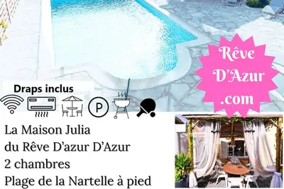 Image de Rêve D'Azur: Maison plage à pied, Piscine, Terrasse Bbq, Parking & Draps Inclus